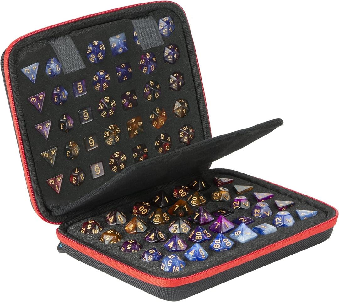 Bavel DND Dice Case with Detachable Dice Sponge and Tray, D6 D20 Set Case for Dungeons and Dragons RPG, MTG, Table Games