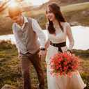 Hoteam 36 Bundles Artificial Fall Flowers for Outdoor Fake Autumn Flower Plants Boxwood Faux Plastic Shrubs Plants for Patio Porch Garden Hanging Vase Pots Home Decor (Bright Style)