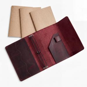 Sabary 4 Pcs Travelers Notebook Cover Set 3 A5 Notebook Genuine Leather Refillable Leather Journal A5 with Inner Pockets Card Slots Pen Holder For Bullet Notes Journaling