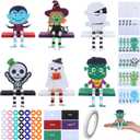 24 Sets Halloween Craft Kit DIY Themed Crafts with Beads Felt Ornament Create Your Own Holiday Art for Table Party Favors School Classroom Activities Decoration