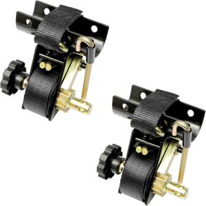 Ladder Rack Ratchet Straps with J-Hook (Pair), 2" Black Round Tube Mount, 1.5" Wide x 7.5' Long Black Retractable Ratchet Tie Down Strap Roof Rack, 500 lbs Load Heavy Duty,Cargo Buckle Rack Lock Strap