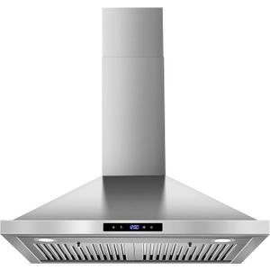 Tieasy Wall Mount Range Hood 30 inch Kitchen Hood 700 CFM with Ducted/Ductless Convertible Duct, Touch Control, Permanent Filters, Stainless Steel, 3 Speed Exhaust Fan, LED Light