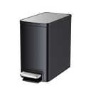 Bathroom Trash can with Lid,8 Liter/2.1 Gal Small Compact Trash Bin with Removable Inner Bucket,Stainless Steel Garbage Can for Bathroom,Bedroom,Office,Black
