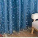 Luxurious Sheer Curtains Transparent Curtain Home Decoration Gauze Rod Pocket Top Rural Floral Embroidery for Living Room Bedroom Kitchen Balcony(1 Panel, W 50 x L 95 inch, Blue) (52W x 95L Inch 1 Panel)