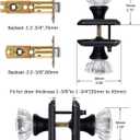 Glass Door Knobs Interior with Lock, Vintage Privacy Crystal Door Knobs for Bedroom Bathroom, Matte Black