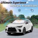 Windshield Sun Shade for Lexus RX 2010-2015, 2023-2024 RX350/RX350h/RX450h/RX500h, Car Front Window Sunshade with 240T Sun Visor Protector Blocks UV Rays Heat Sun Shield Accessories