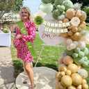 Baby Shower Decorations, Sage Green Woodland Gender Neutral Baby Shower Decor with Welcome Baby Banner, Balloons, Fringe Curtain Tablecloth, Sash Tiara, Pom Poms, Gender Reveal Bday Party Decorations