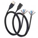 2 x 2 Pcs USB A Male & Female Plug Aluminum Foil Shielded Twisted Pair Bare Wire Open End Cable 6.6Ft(200cm) 4 + 1cores Power and Data Transmission Pigtail Repair Tin on The Tail Cable Cord