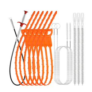 Drain Snake 12 Set: 25inch Snake Drain Hair Removal Tool(1PCS), 59inch Cleaning Brush(2PCs), 25inch Drain Clog Remover(6PCS), 18inch Sink Drain Brush(3PCS) For Bath Tub, Toilet, Kitchen Sink, Sewer