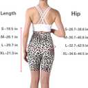 Women Maternity Yoga Shorts Over The Belly, Pregnancy Active Wear Workout Knee Length Leopard Athletic Biker Shorts (Brown, L)