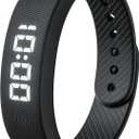 Gosasa Lightweight LED Digital Sport Watch Splash Resistant Pedometer with Vibrating Alarm USB Rechargeable Silicone Wristband for Men & Women (Black)