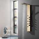Homevacious Shower Panel Tower System with Rainfall Shower Head,5 Body Jets and Handheld Shower Head, Modern Massage Shower System Polished Gold and Black