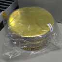 Dandat 50 Pcs 14 Inches Gold Cake Boards Round Cake Base Disposable Pie Plate Bulk Sturdy Circle Cardboard Scalloped Base for Birthday Decorating New Year Displaying Cakes Pizza Pie