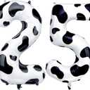 Big, cow Print 25 52 Balloon Number 40 Inch Foil 25 Balloons For 25 Birthday Decorations For Women Girls52 Blue Balloons For 25 Birthday Party Supplies 52nd Birthday Balloons Events Gift