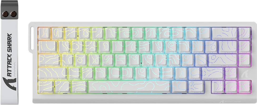 ATTACK SHARK X68 HE Rapid Trigger Mechanical Gaming Keyboard 60% Wired with Adjustable Actuation, Hall Effect Magnetic Switch, 8KHz Polling Rate, RGB Backlit, Top Mount, Side Printed Keycap