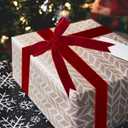 Christmas Burgundy Velvet Ribbon, 5/8 Inch x 30 Yard Vintage Single Face Spool Satin Velvet Ribbon for Christmas Wreath Decoration DIY Bow Craft Gift Wrapping Wedding Ornaments Party Home Decor