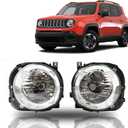 munirater 1 Pair Headlights for 2015-2018 68256570AA, 68256567AA Headlamp Driver and Passenger Side RH&LH