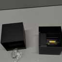 12W LED Wall Sconces Lights Modern Black LED Wall Lamp Set of 2,Up and Down Square 3000K Warm White Wall Lighting Fixtures for Indoor/Outdoor,Living Room,Bedroom,Hallway 3.94in*(2 Pack)