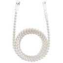 Aolcev USB C Cable 66W Fast USB A to USB C Charging Cable Long 6.6FT/2M Cute Beaded USB Type C Charger Cord Pearl Phone Charger for iPhone 17 16 Pro 15 Pro Max/Pro/Plus Galaxy S25/S24 iPad White