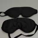 LULUSILK Mulberry Silk Sleep Eye Mask Blindfold with Adjustable Strap, Soft Eye Cover for Women Men Night Sleeping, Travel, Nap(Black)