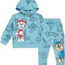 Nickelodeon Paw Patrol Fleece Pullover Hoodie and Pants Outfit Set Toddler to Big Kid Sizes (2T - 10-12) (Blue)