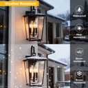 Kalium Modern Outdoor Wall Sconce Fixture 20 1/2", Matte Black, 3-Light Exterior Wall Mount Lighting with Clear Glass Panels for House Porch Patio Outside Deck Garage Yard Front Door Garden Home, 9.75*10.5*20.25 in