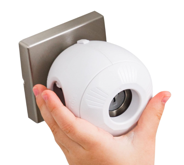 Child Safety Door Knob Cover (4 Pack) HardtoRemove DualLock Door Handle Covers for Kids  Reusable Baby Proof Door Knob Locks  Installs Easily, No Tools Needed (White)