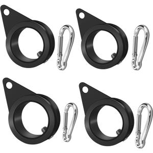 Anovo Flag Pole Rings, Flagpole Rings Aluminum Alloy 360 Rotating Anti Wrap Flag Mounting Spinning Ring Clips for 0.75-1.02 Inch Diameter Flagpole (1 Inch -Pack of 4, Black)