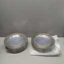 BESTVIP 100PCS Clear Plastic Plates, 10.25 Inch Disposable Dinner Plate Party with Gold Rim, Heavy Duty Disposable Plastic Plates for Party, Wedding and Birthday, Christmas, Thanksgiving