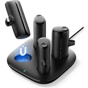 VIYISI Small Portable Charger USB C Kit, 4 Pcs Fast Charging Power Bank with Charging Dock for iPhone 16/15, Samsung Galaxy, Google Pixel, Type-C