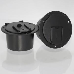 PLOOTA 2Pcs Round Electric Cable Hatch RV Camper Cord Cover,Compatible Travel Tent Trailer Motorhome,Accepts up to 50 Amp Cord(Black)