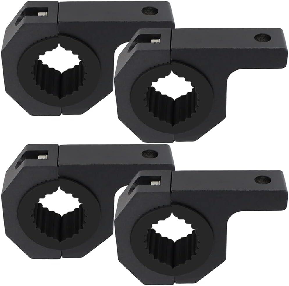Universal Bull Bar Clamp Mounting Kit-4PCS Heavy Duty LED Light Bar Brackets for 1.38"/1.5"/1.57"/1.77"/1.97" Tubes, Fits Roof Roll Cage, Bumper, Off-Road Driving Lights
