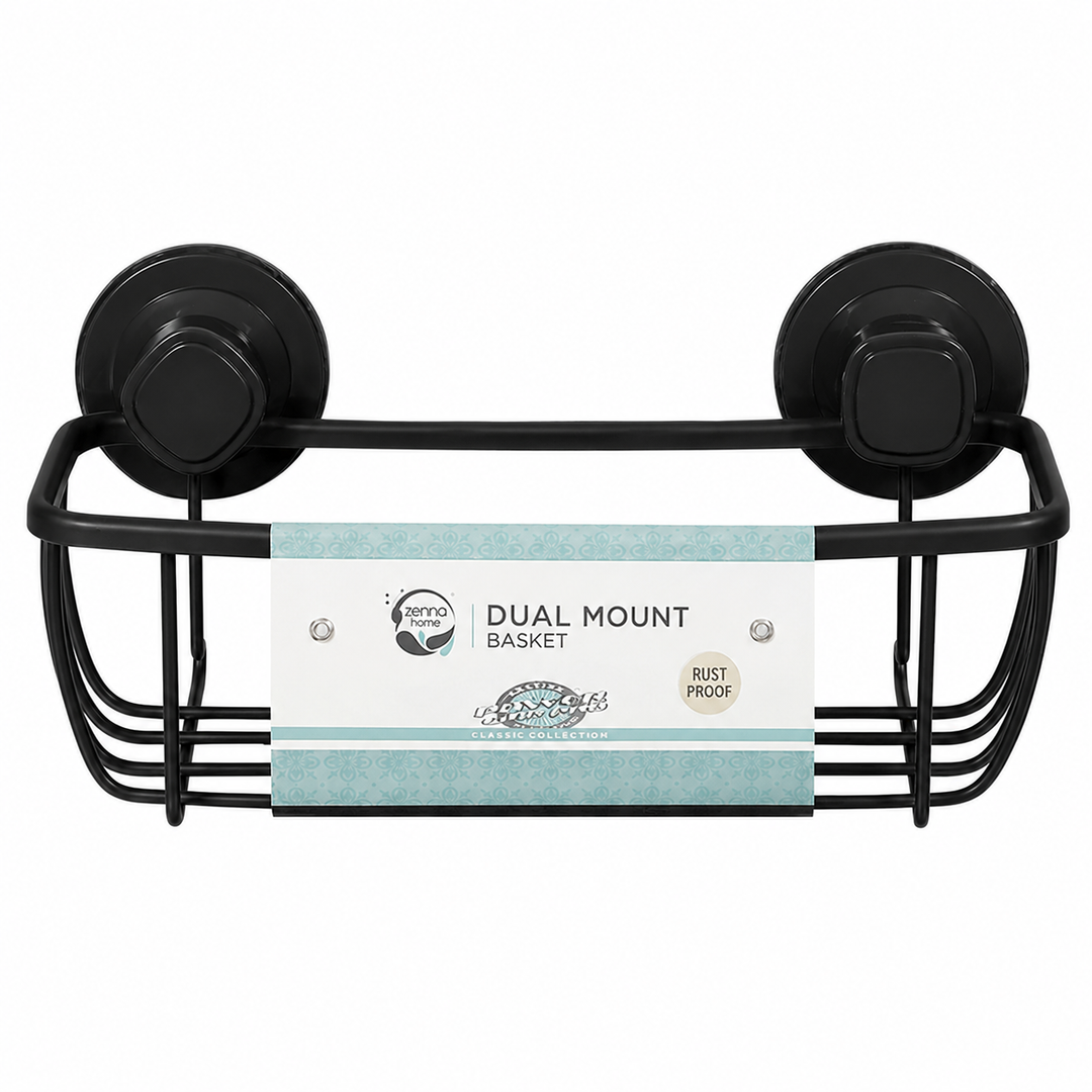 Zenna home Dual Mount Basket, Black