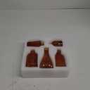 Glass Bud Vase Set of 5, Amber Small Flower Vases for Centerpieces in Bulk, Mini Vintage Vase for Rustic Wedding, Home,Table Decoration