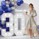 JoyMuse 4FT 30 Marquee Numbers, Large Light Up Numbers 30 for 30th Birthday Decorations Cool White Light Number 30 for Anniversary Birthday Party Decor