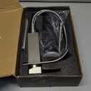 Waterfall Spout Bathroom Vessel Faucet, Tall Waterfall Single Handle One Hole Deck Mount Mixer Bowl Tap with Large Rectangular Spout, Bar Sink Faucet Lavatory Vanity with Overflow, Silver