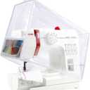 Sewing Machine Cover with Storage Pockets,Protective Quilted Sewing Machine Dust Cover Compatible with Most Standard Singer&Brother Sewing Machines (Clear)