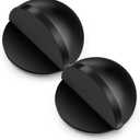 2 Pcs Self Adhesive Door Stoppers, Stainless Steel Floor Door Stop Wall Protector, Half Dome Floor Gate Stopper for Living Room, Bedroom, Bathroom, Office (Black)