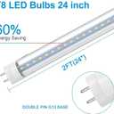Romwish 2FT LED Tube Light, T8 T10 T12 Type B LED Light Bulb, 10W(24W Equiv.), 5000K Daylight, 1120LM, 24 Inch F20T12 Fluorescent Replacement, Remove Ballast, Double-Ended Power, Clear Cover, 4 Pack