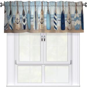 Nautical Oar Valance Curtain Short Window Valance for Kitchen Bathroom Bedroom Living Room Holiday Home Decor 54''X18''