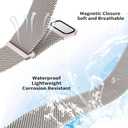 Magnetic Band for Women Compatible with Apple Watch Band 38mm 40mm 41mm 42mm 44mm 45mm 46mm Milanese Stainless Steel Loop with Bling Protective Case, Dressy Metal Strap Replacement iWatch Band (Starlight)