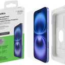 Belkin ScreenForce UltraGlass 2 Treated Screen Protector for iPhone 16 Plus, 15 Plus, & 14 Pro Max - Slim & Scratch-Resistant, 9H Hardness w/Slim Design & Easy Align Tray for Bubble-Free Application (std)