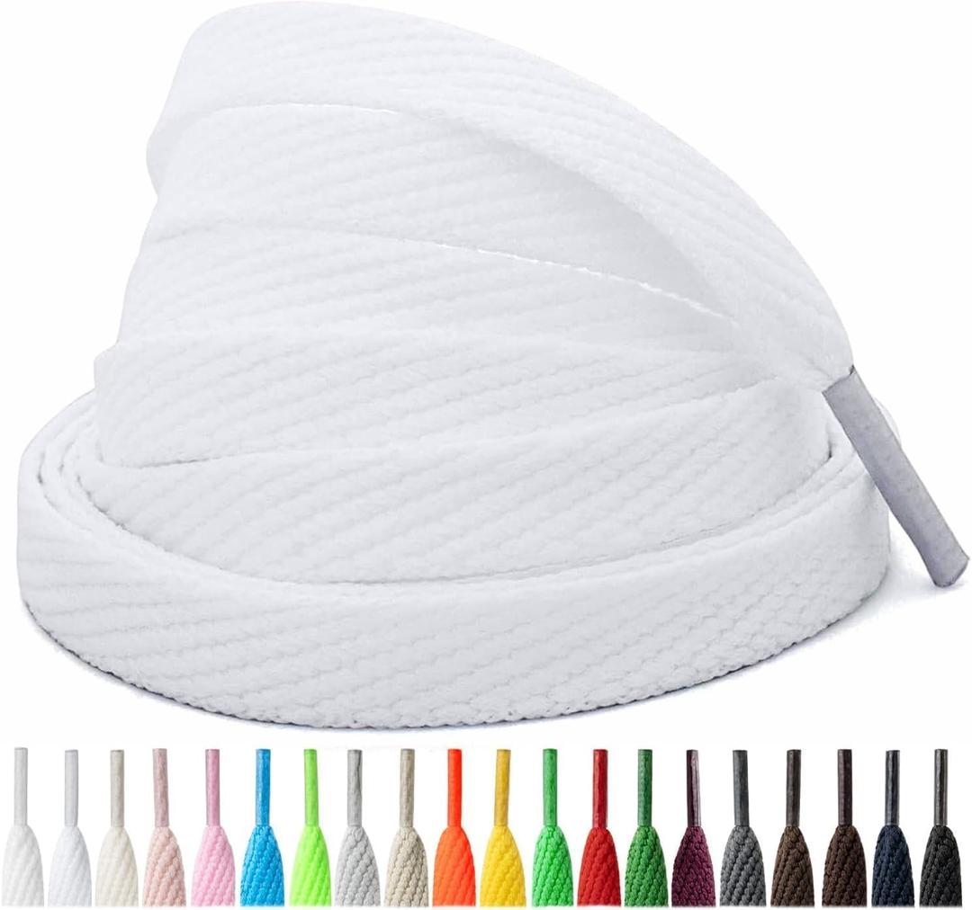 3 x Handshop 2 Pairs 2/5" Wide Flat Shoe Laces for Sneakers,Athletic Replacement Shoelaces in 20 Colors