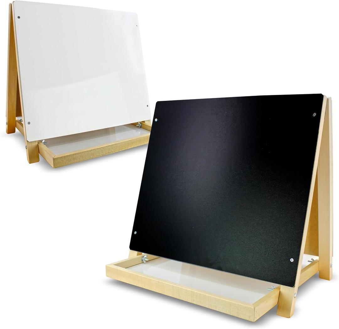 Flipside Products Tabletop Small Black Chalkboard/Dry Erase Easel, Group Activities, Easel for Kids, Double-Sided Flipside Products Tabletop Small Black Chalkboard/Dry Erase Easel, Group Activities, Easel for Kids, Double-Sided