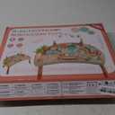 Activity Table for 1+ Year Old, 9-in-1 Montessori Wooden Sensory Play Table with Shape Sorter Fishing Game Bead Maze, Baby Activity Center Learning Toys for Toddler 12-18 Months (Neutral Colors)