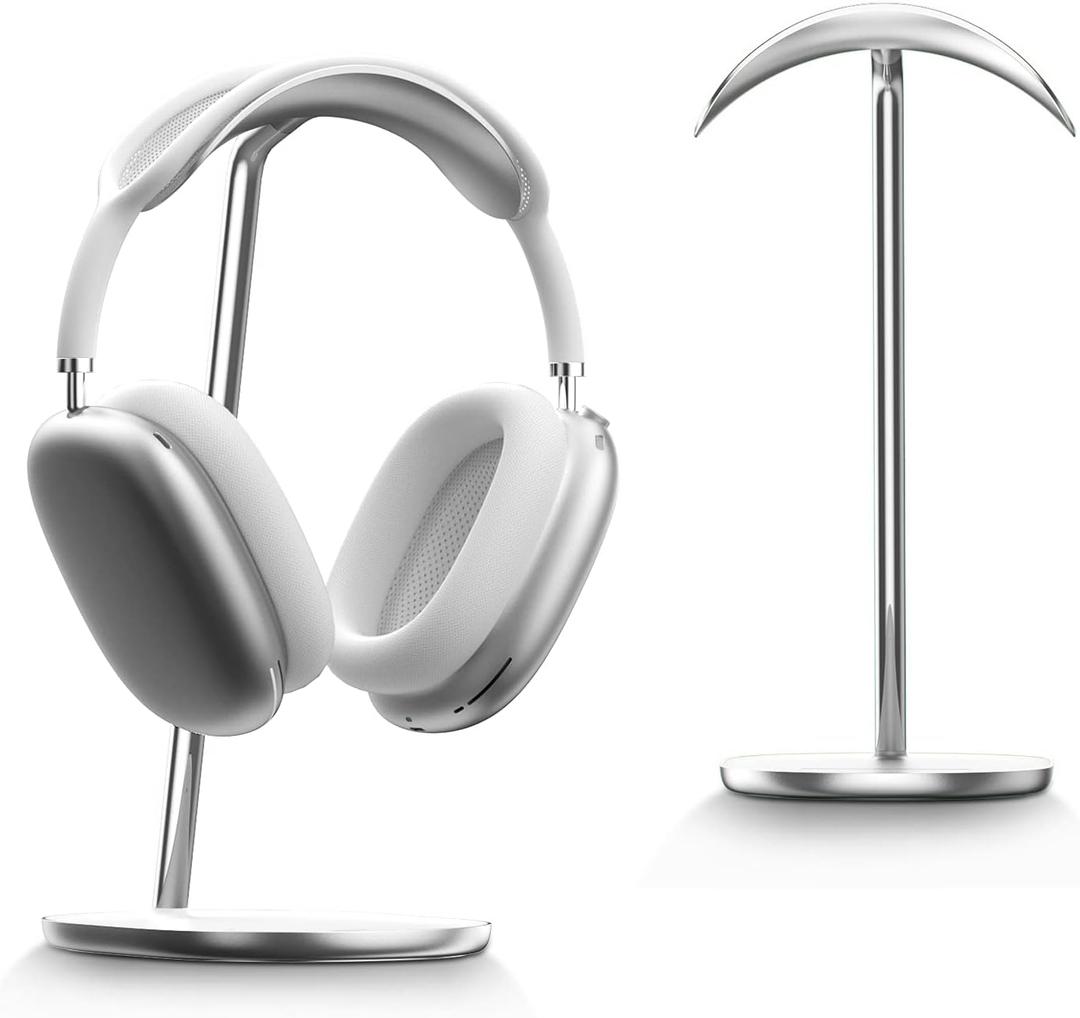 BENKS Desktop Headphone Stand Universal Headset Holder Hanger Mount with Protective Silicone Pad, Gaming Headset Accessories, Compatible with AirPods Max, Beats, Bose, Sony and so on (White)