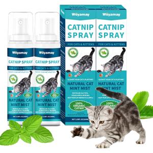 5 x Catnip Spray for Cats, Catnip Spray for Indoor Cats, Catnip for Cats and Kittens, Natural Catnip, Mess-Free Kitten Catnip Mist Spray to Relieve Stress, Revitalizes Toys & Vitality, 6.76 Oz