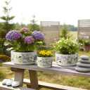 Ceramic Plant Pots Set of 3, Planters & Container Accessories Planters Indoor Outdoor Flower Planter for Home, Garden, Office Dcor 6 5 4 (SH008)