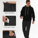 Men's Elastic Waist Hiking Pants Water Resistant Quick-Dry Lightweight Outdoor Sweatpants with Zipper Pockets (Black, M)