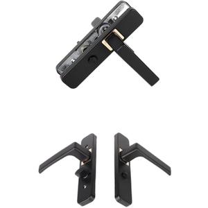 Black Bathroom Door Lock Keyless Door Handle Single Latch
